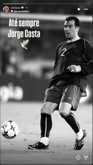 Cristiano Ronaldo's tribute message to Jorge Costa